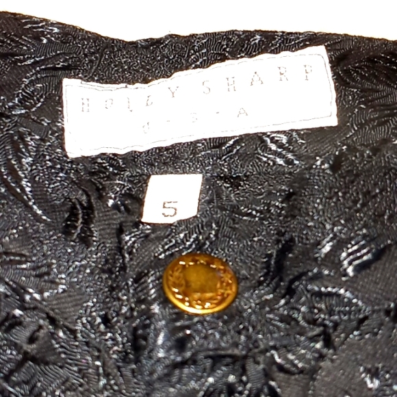 VTG-Holly Sharp Black Tapestry Straight Leg Pants-#1222 - Picture 4 of 9